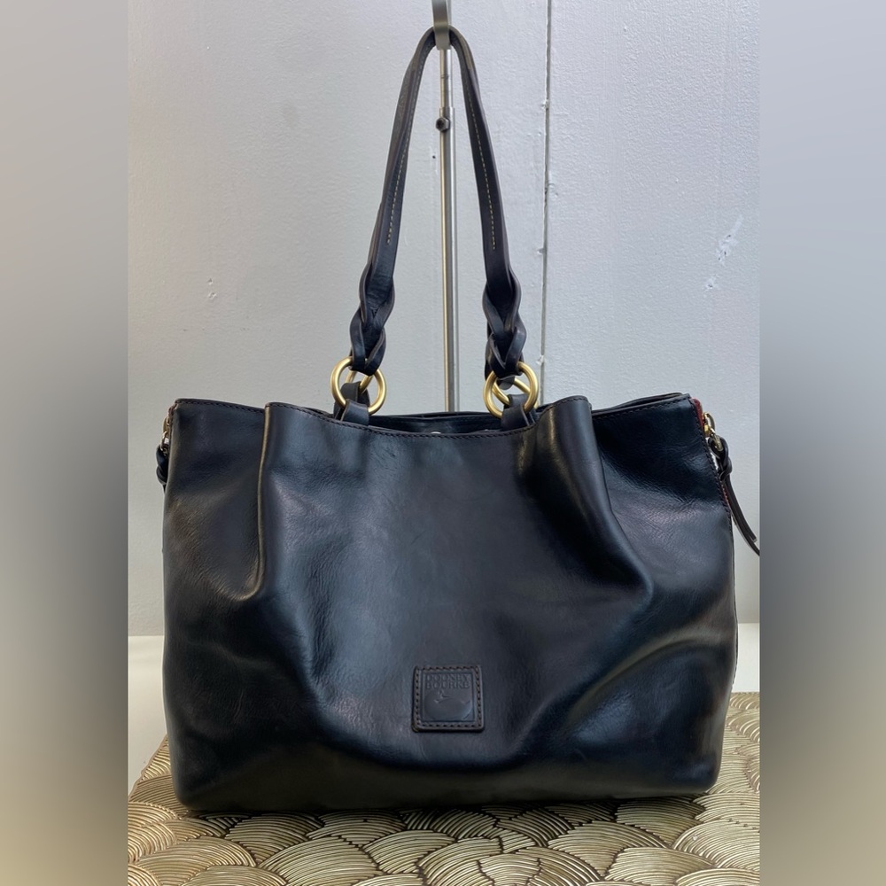 Dooney & Bourke Florentine Barlow Black Leather Shoulder Tote Bag